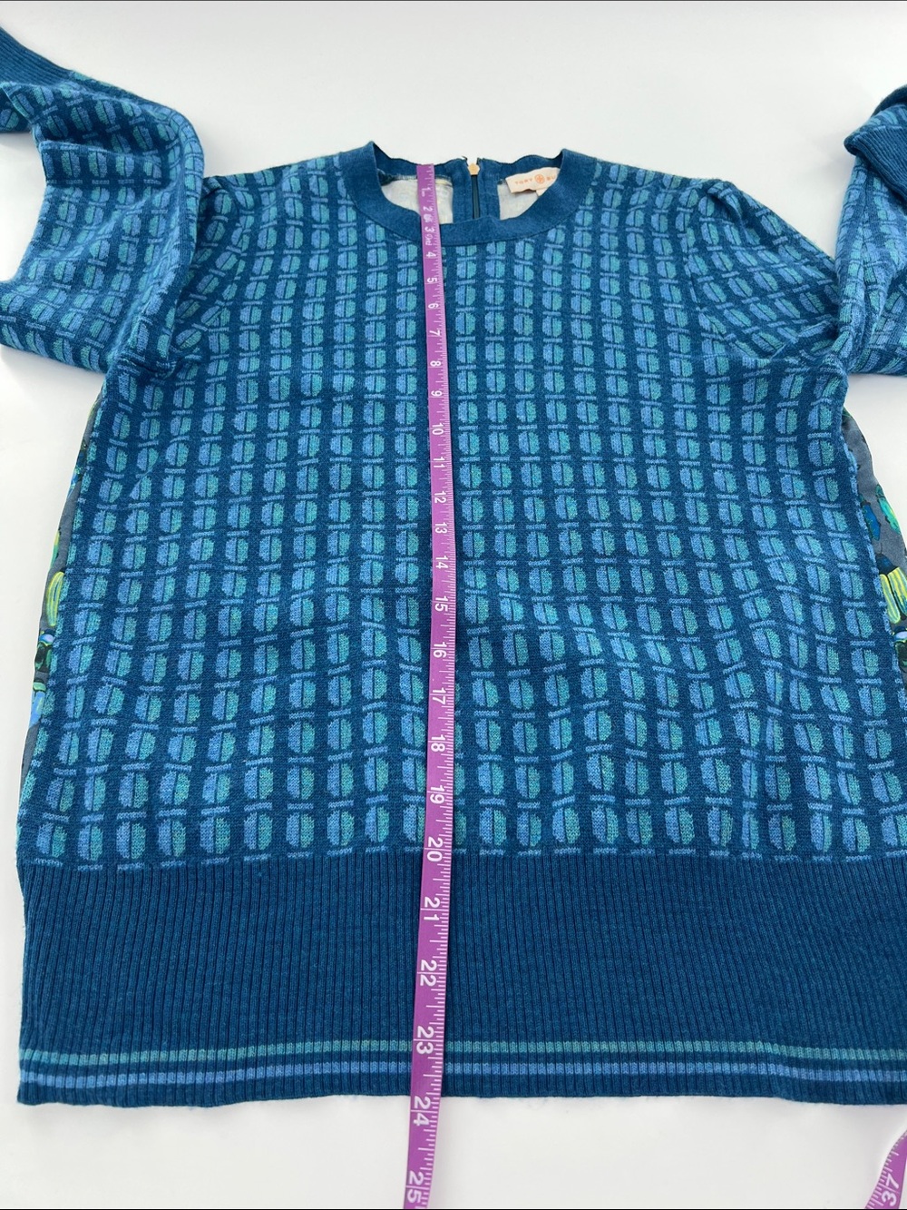 Tory Burch "Walda" Wool Silk Sweater Beatles Novelty Geek Chic Preppy retro - Picture 9 of 11
